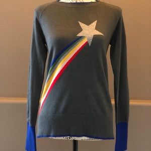 BRAND NEW Metric dark gray shooting star sweater